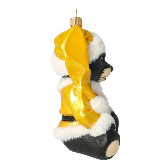 Golden Santa Teddy Premium christmas glass ornament 2020-193