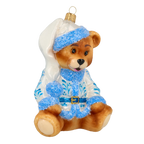 Serene Azure Cub | Hand-Painted Glass Ornament | Blubom 2020-194