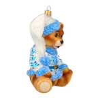 Serene Azure Cub | Hand-Painted Glass Ornament | Blubom 2020-194
