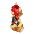 Load image into Gallery viewer, Gilded Ebony Santa Teddy Premium christmas glass ornament 2020-196
