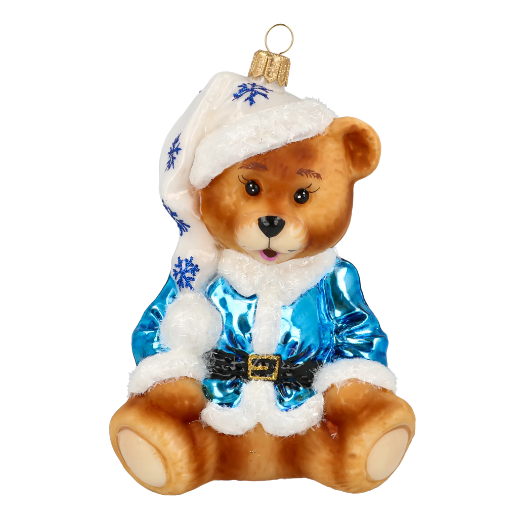 Dapper Azure Cub | Hand-Painted Glass Ornament | Blubom 2020-198