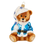 Dapper Azure Cub | Hand-Painted Glass Ornament | Blubom 2020-198