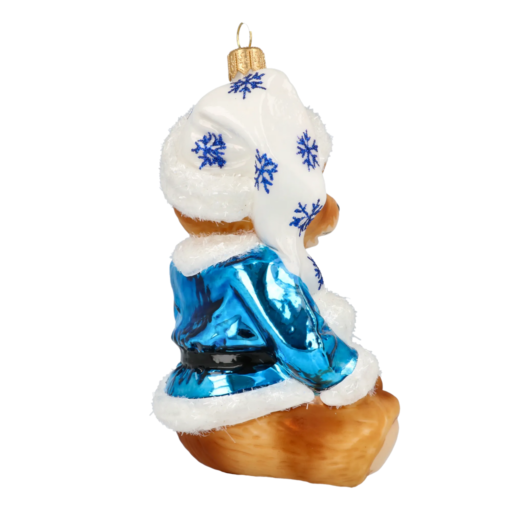 Dapper Azure Cub | Hand-Painted Glass Ornament | Blubom 2020-198