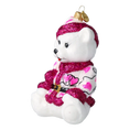 Load image into Gallery viewer, Sweetheart Bear Handmade Glass Christmas ornament.
