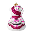 Load image into Gallery viewer, Sweetheart Bear Handmade Glass Christmas ornament.
