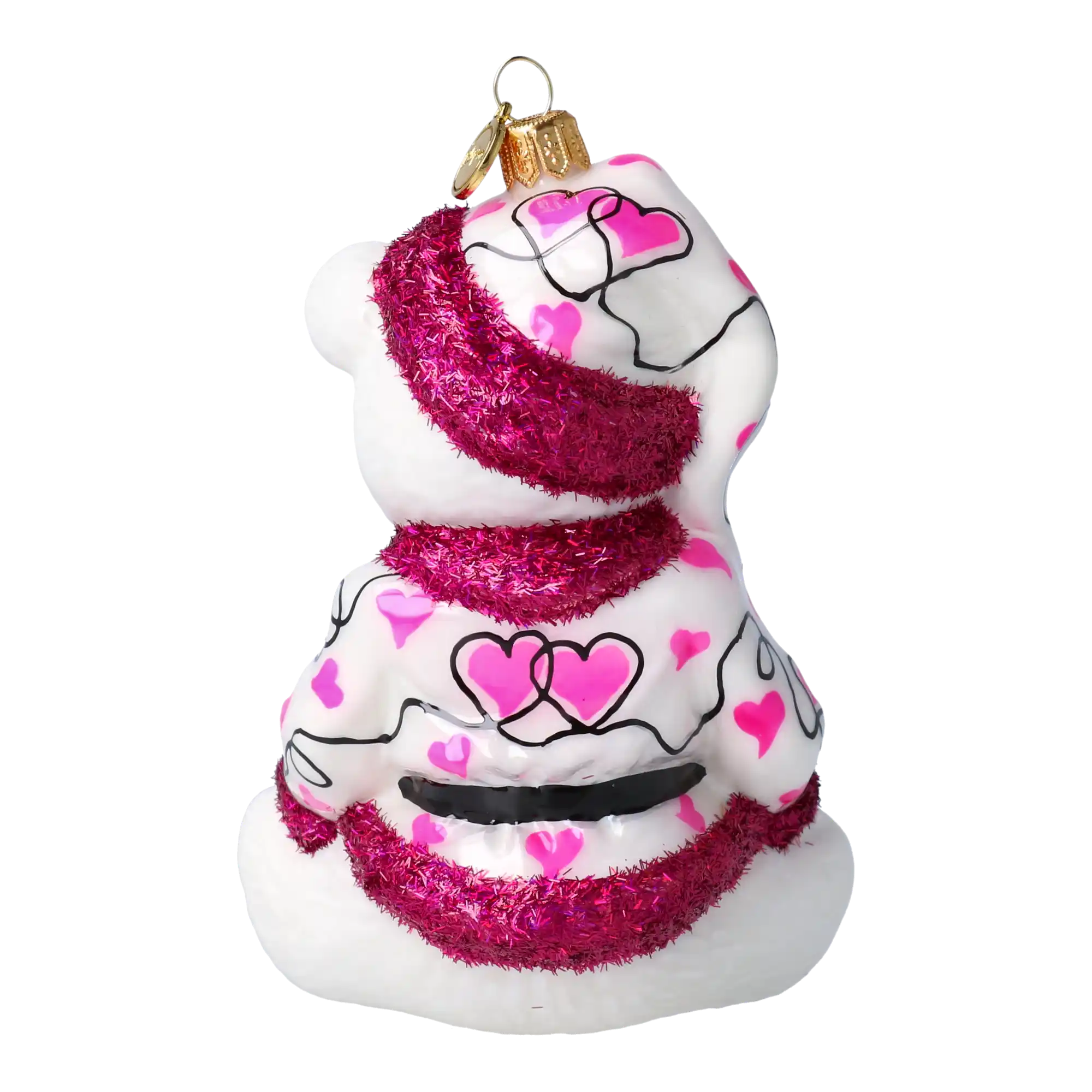 Sweetheart Bear Handmade Glass Christmas ornament.