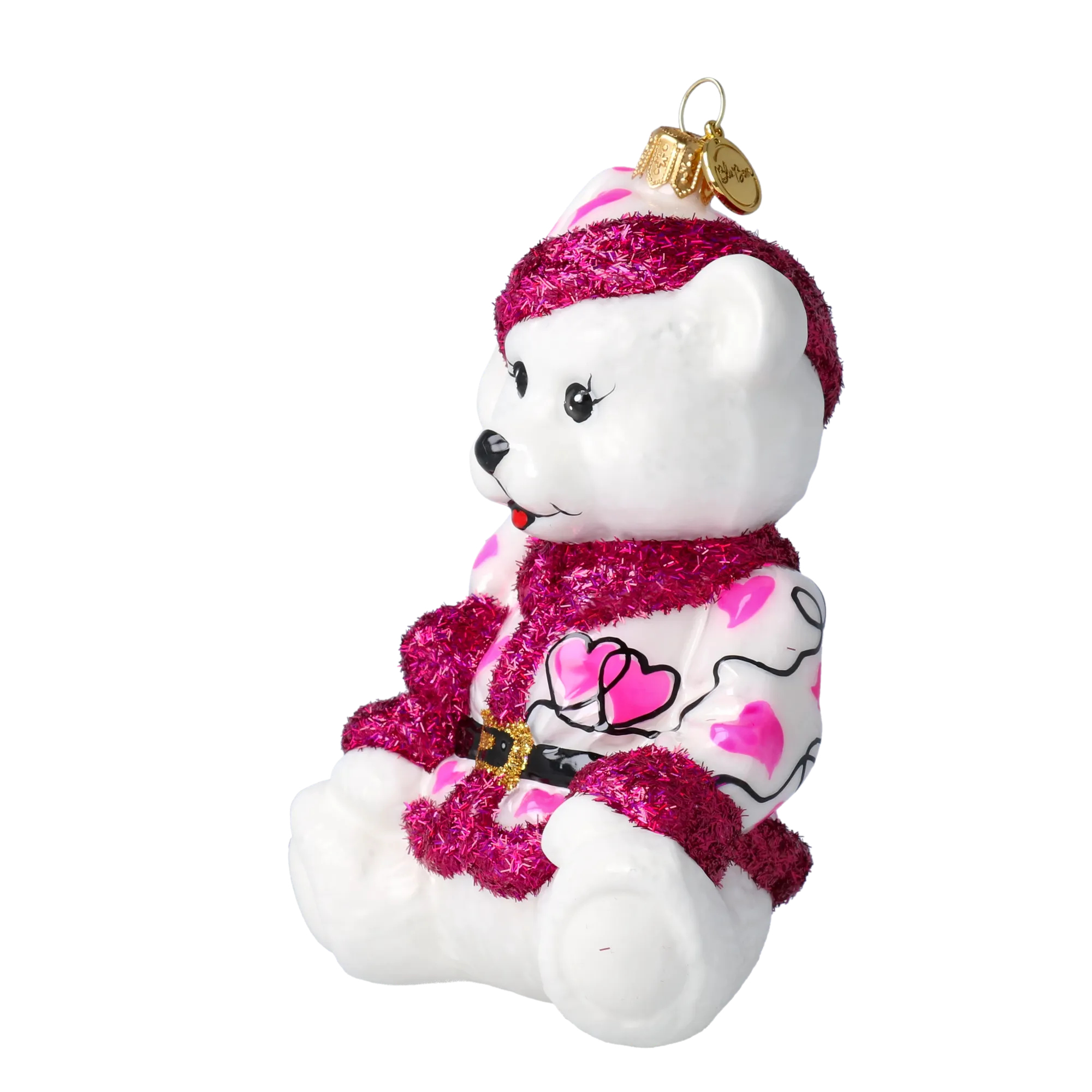 Blushing Heart Cub | Hand-Painted Glass Ornament | Blubom 2020-199
