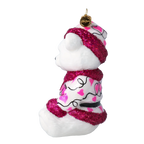 Blushing Heart Cub | Hand-Painted Glass Ornament | Blubom 2020-199