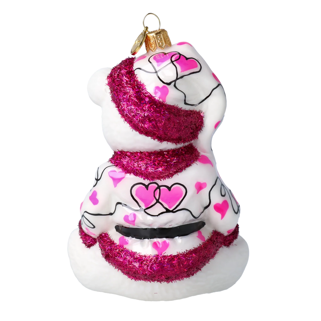 Blushing Heart Cub | Hand-Painted Glass Ornament | Blubom 2020-199