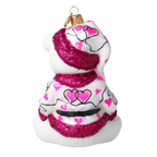 Blushing Heart Cub | Hand-Painted Glass Ornament | Blubom 2020-199