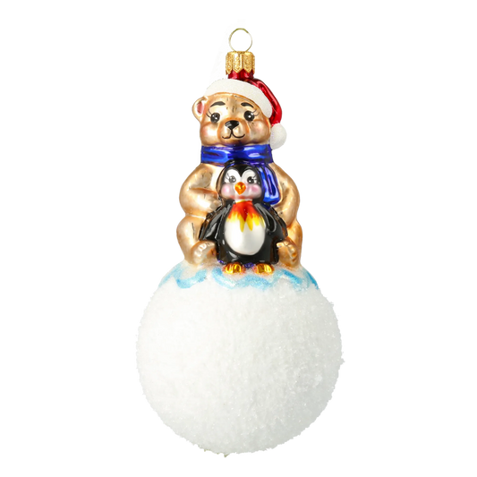 Arctic Friends on Snowball Premium christmas glass ornament 2020-217