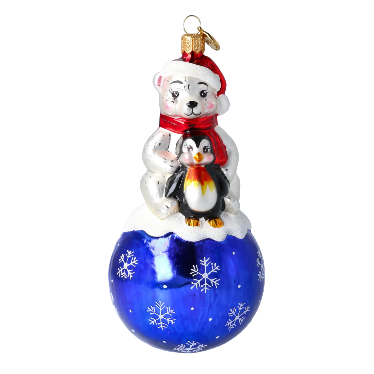 Tender Arctic Kinship | Hand-Painted Glass Ornament | Blubom 2020-218
