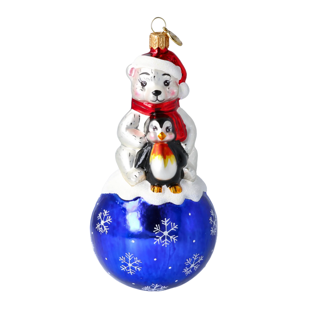 Tender Arctic Kinship | Hand-Painted Glass Ornament | Blubom 2020-218