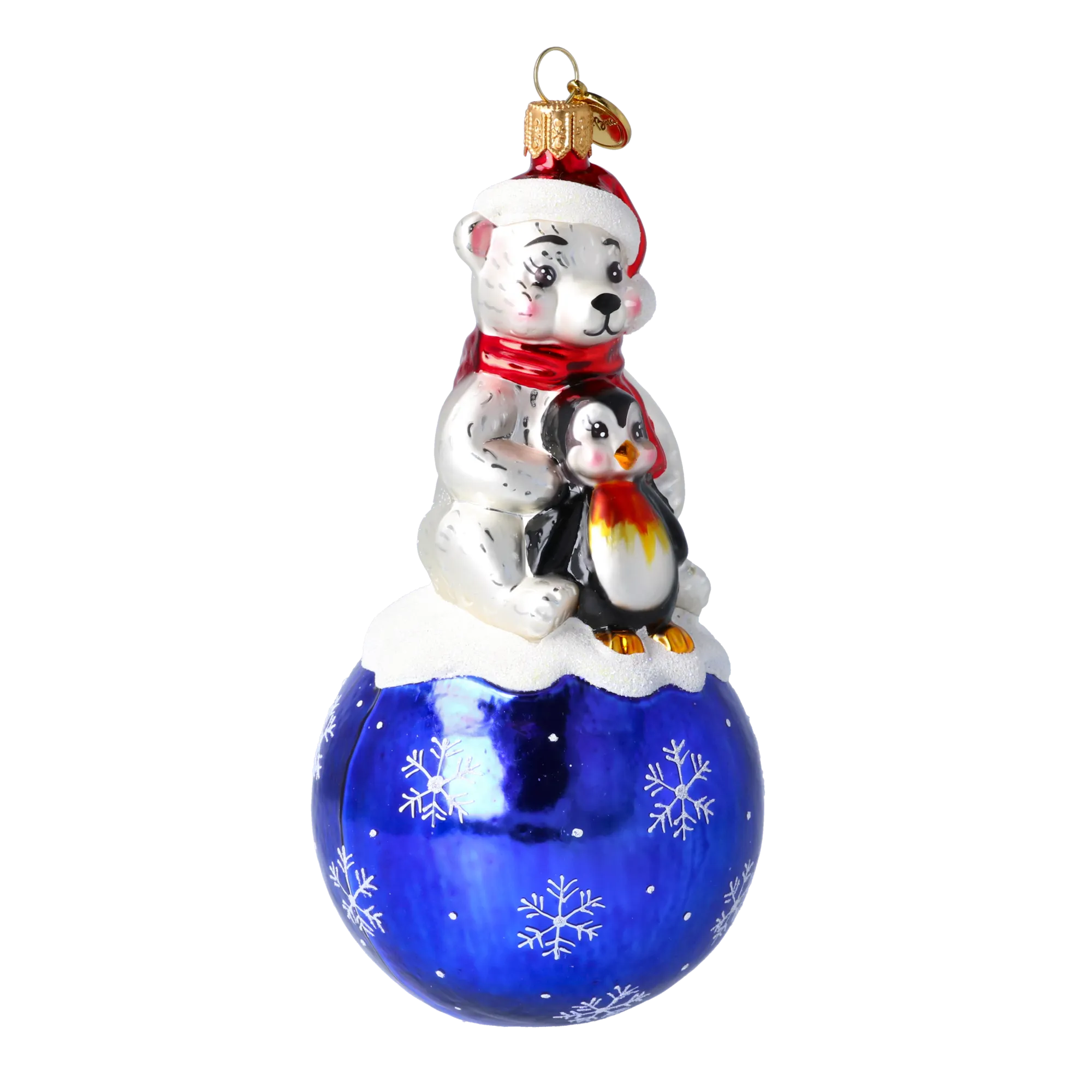 Tender Arctic Kinship | Hand-Painted Glass Ornament | Blubom 2020-218