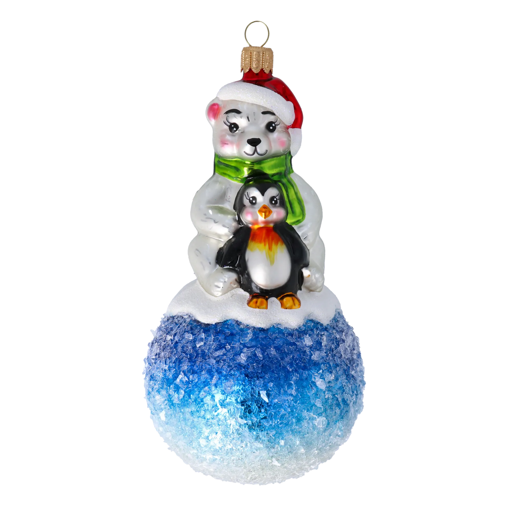 Gentle Tundra Kinship | Hand-Painted Glass Ornament | Blubom 2020-219