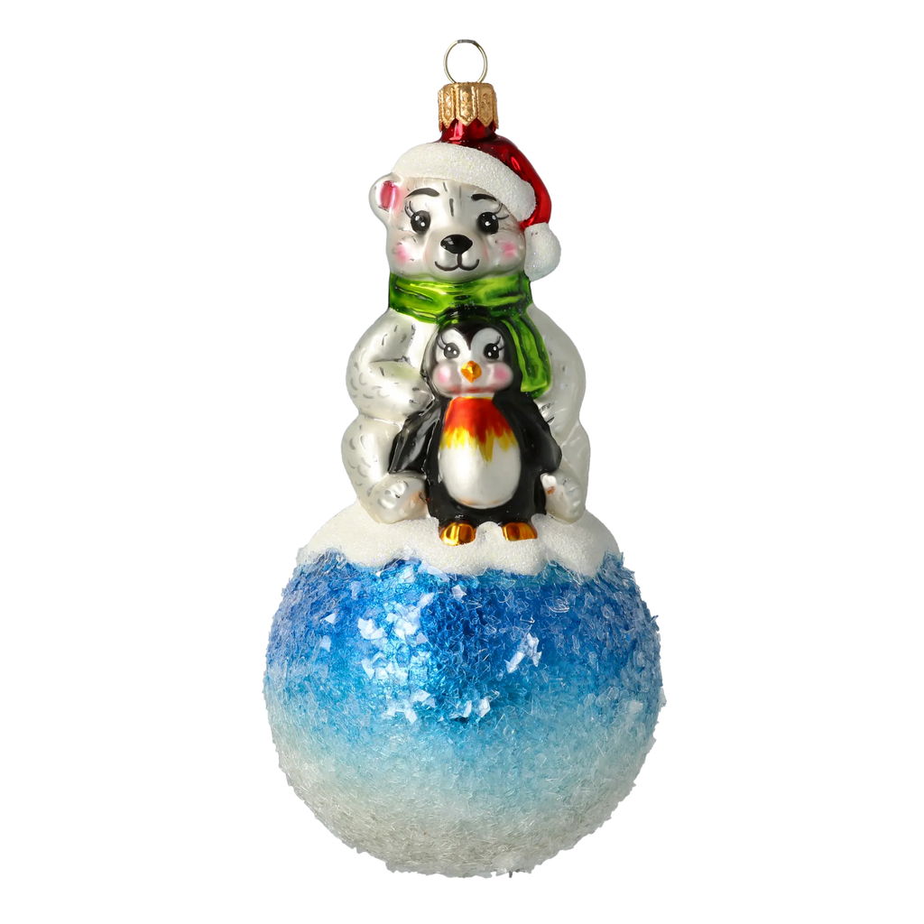 Gentle Tundra Kinship | Hand-Painted Glass Ornament | Blubom 2020-219