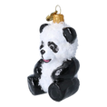 Load image into Gallery viewer, Snow Panda - Glass Christmas Ornament.
