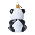 Load image into Gallery viewer, Snow Panda - Glass Christmas Ornament.
