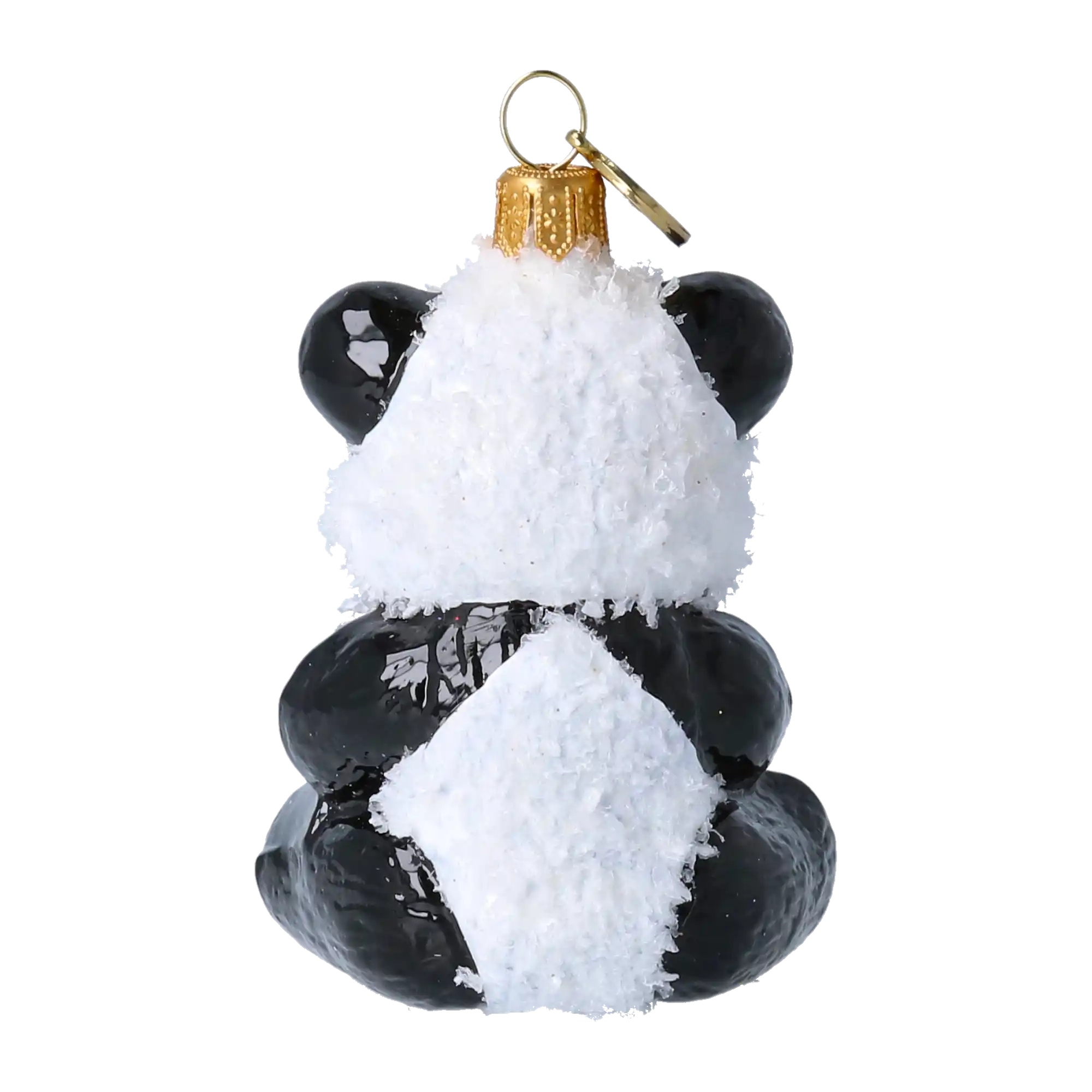 Snow Panda - Glass Christmas Ornament.