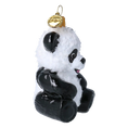 Load image into Gallery viewer, Snow Panda - Glass Christmas Ornament.
