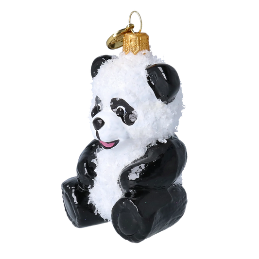 Snow Panda - Glass Christmas Ornament. 2020-222
