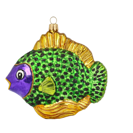 Gilded Emerald Spotted Fish Premium christmas glass ornament 2020-228