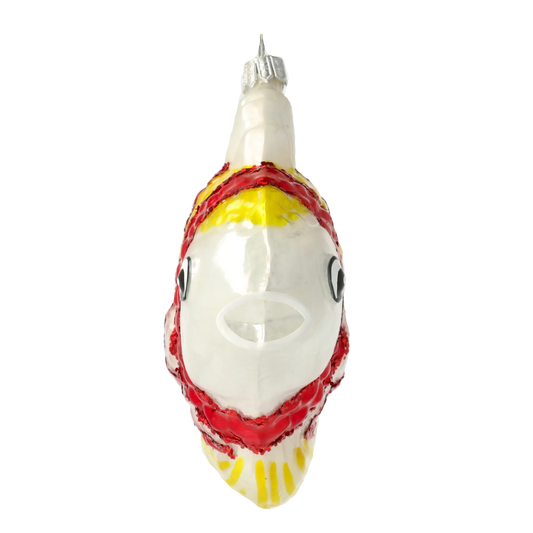 Ruby Striped Angel Fish Premium christmas glass ornament 2020-231