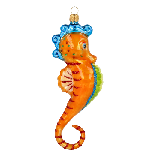 Seahorse - Ocean Friend. Handmade Glass Christmas ornament. 2020-238