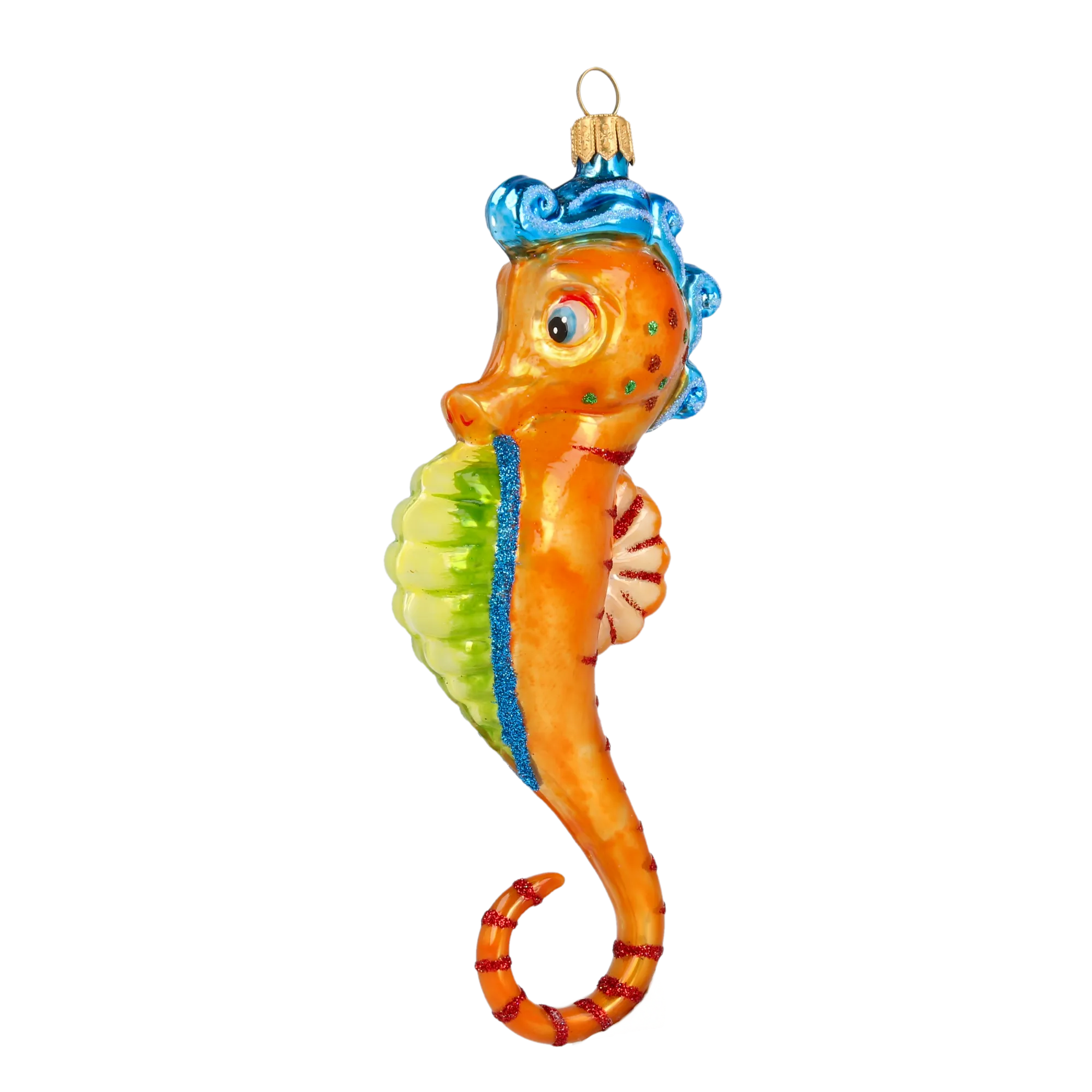Seahorse - Ocean Friend. Handmade Glass Christmas ornament. 2020-238