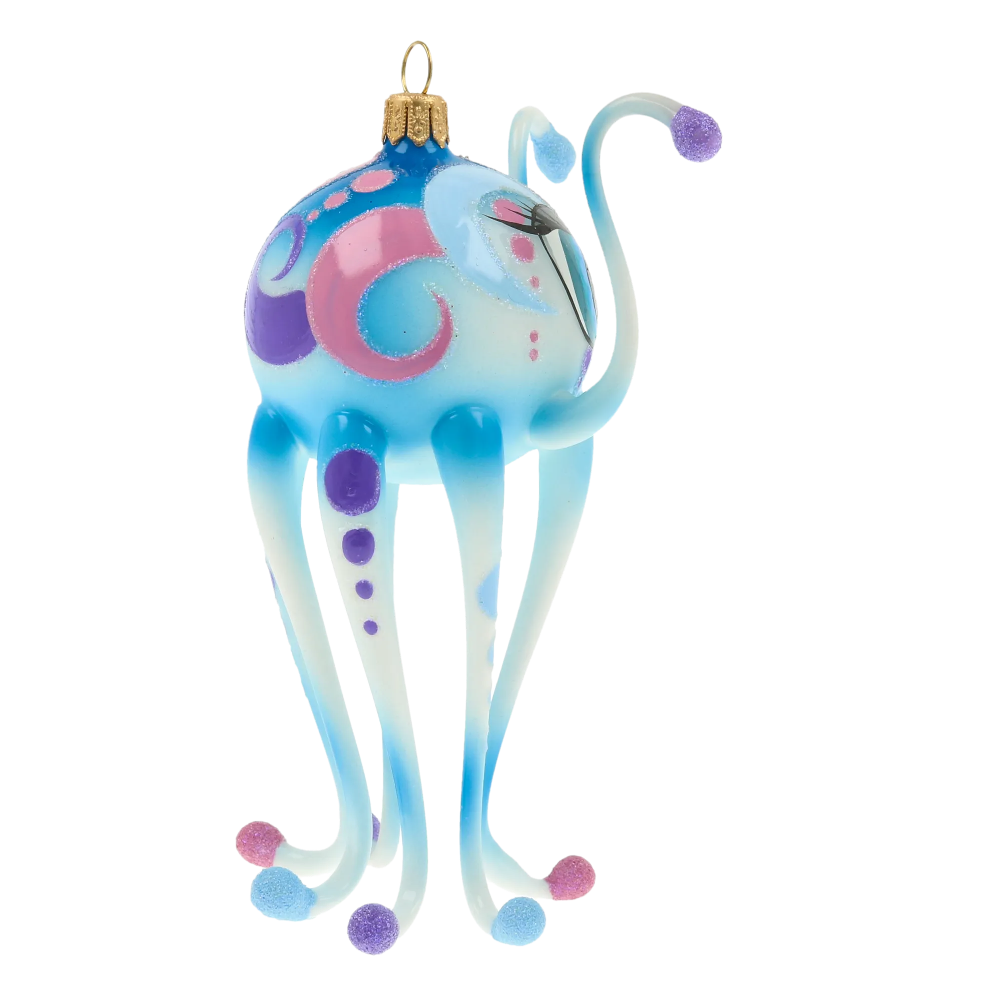 Azure Voyager | Hand-Painted Glass Ornament | Blubom 2020-243