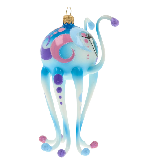 Octopus from the Fairy Ocean. Handmade Glass Christmas ornament. 2020-243