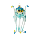 Load image into Gallery viewer, Octopus pirate. Handmade Glass Christmas ornament. 2020-245
