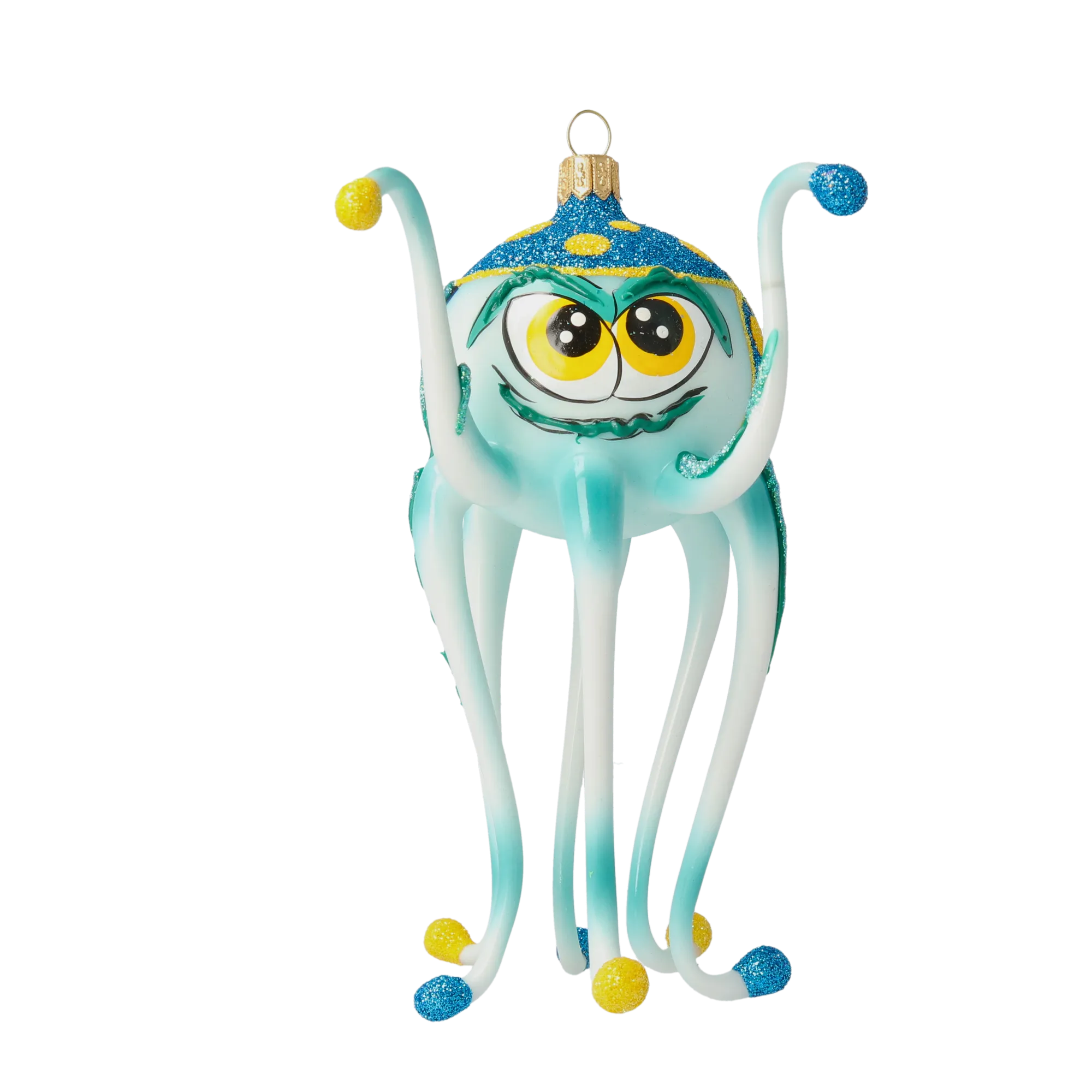 Octopus pirate. Handmade Glass Christmas ornament. 2020-245