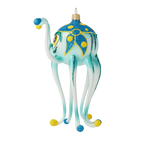 Bold Cerulean Trickster | Hand-Painted Glass Ornament | Blubom 2020-245