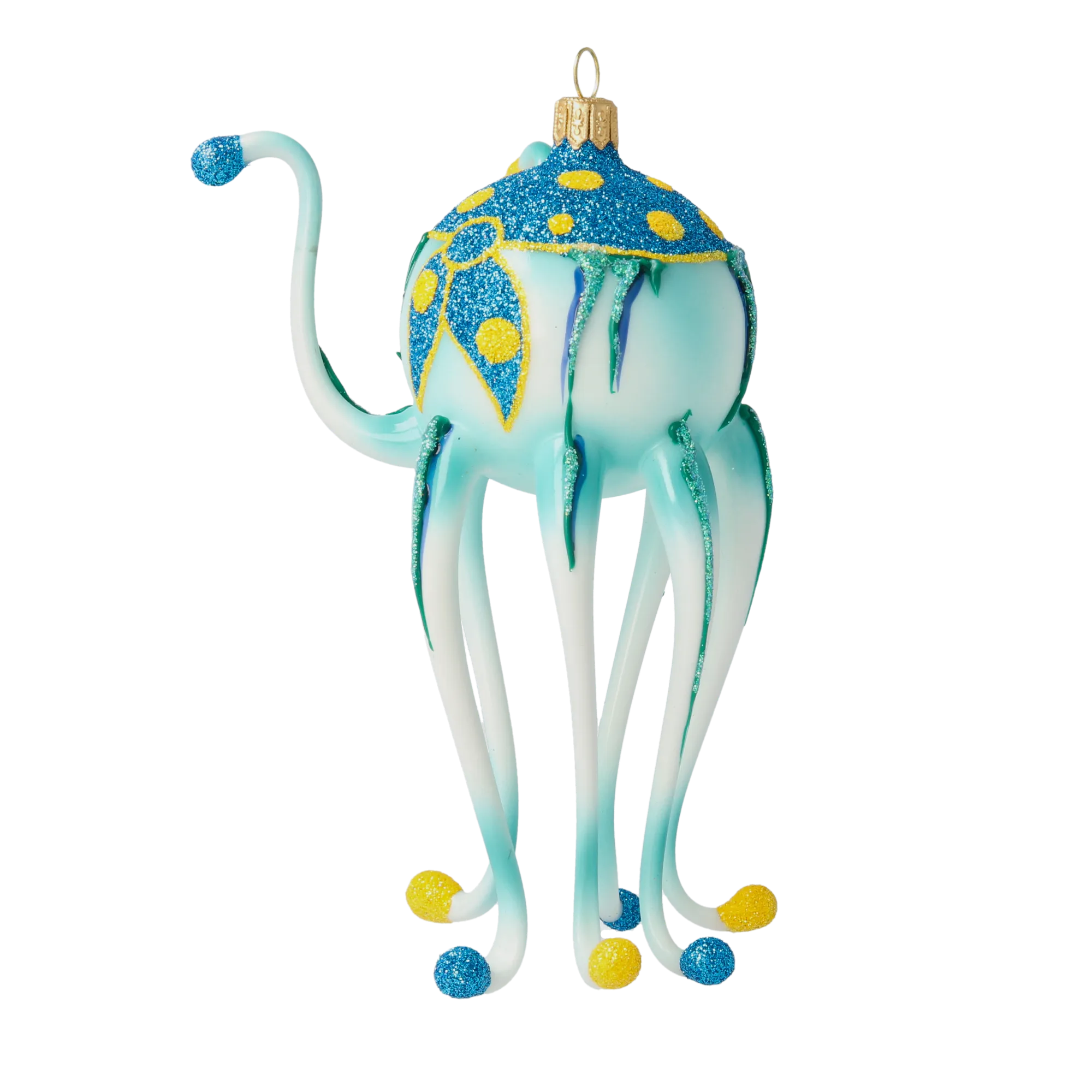 Octopus pirate. Handmade Glass Christmas ornament. 2020-245