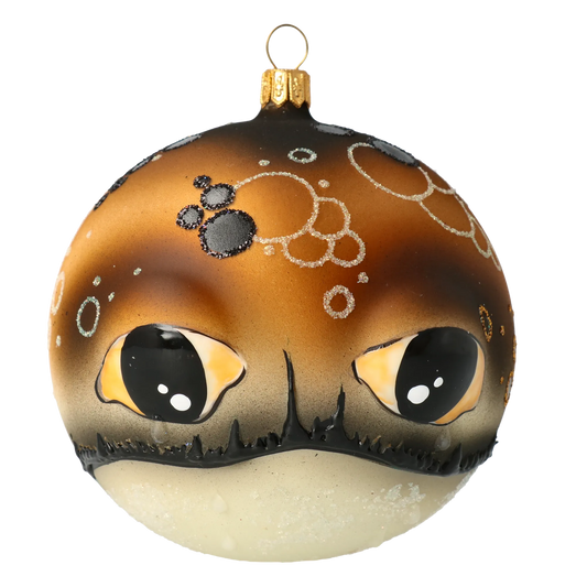 Fish Ball. Handmade Glass Christmas ornament. 2020-246