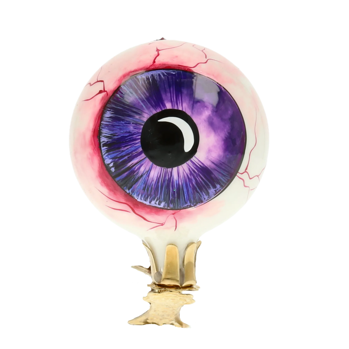 Awakened Violet Gaze | Hand-Painted Glass Ornament | Blubom 2020-251
