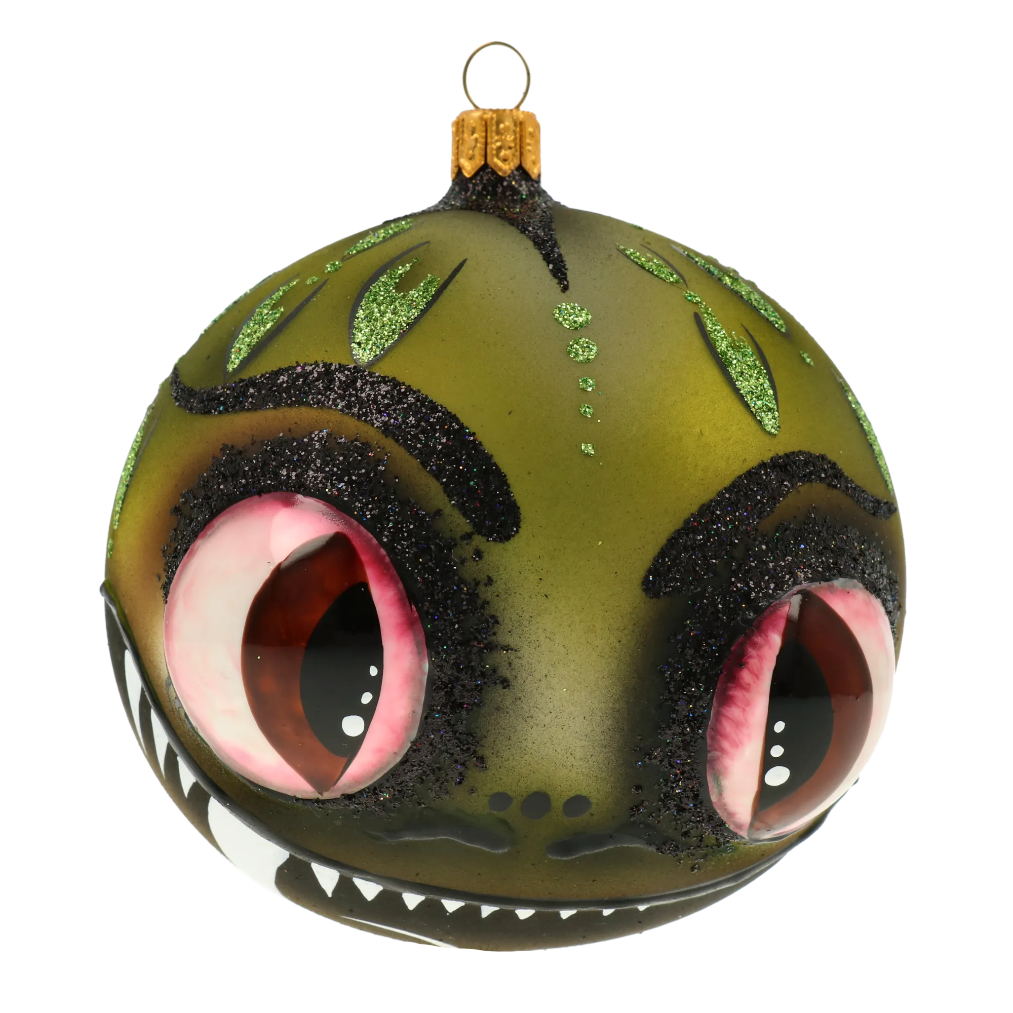Green Dragon. Handmade Glass Christmas ornament. 2020-254
