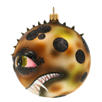 Cunning Amber Wyvern | Hand-Painted Glass Ornament | Blubom 2020-255