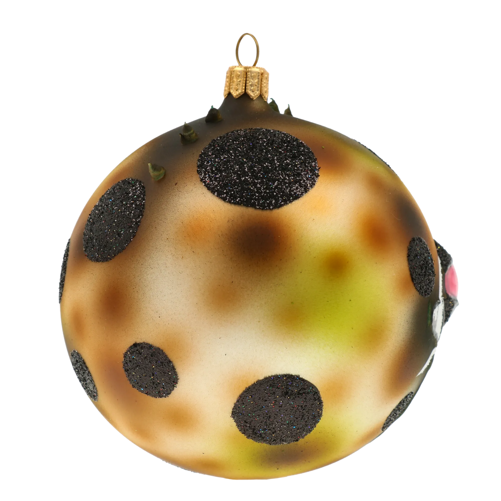Cunning Amber Wyvern | Hand-Painted Glass Ornament | Blubom 2020-255