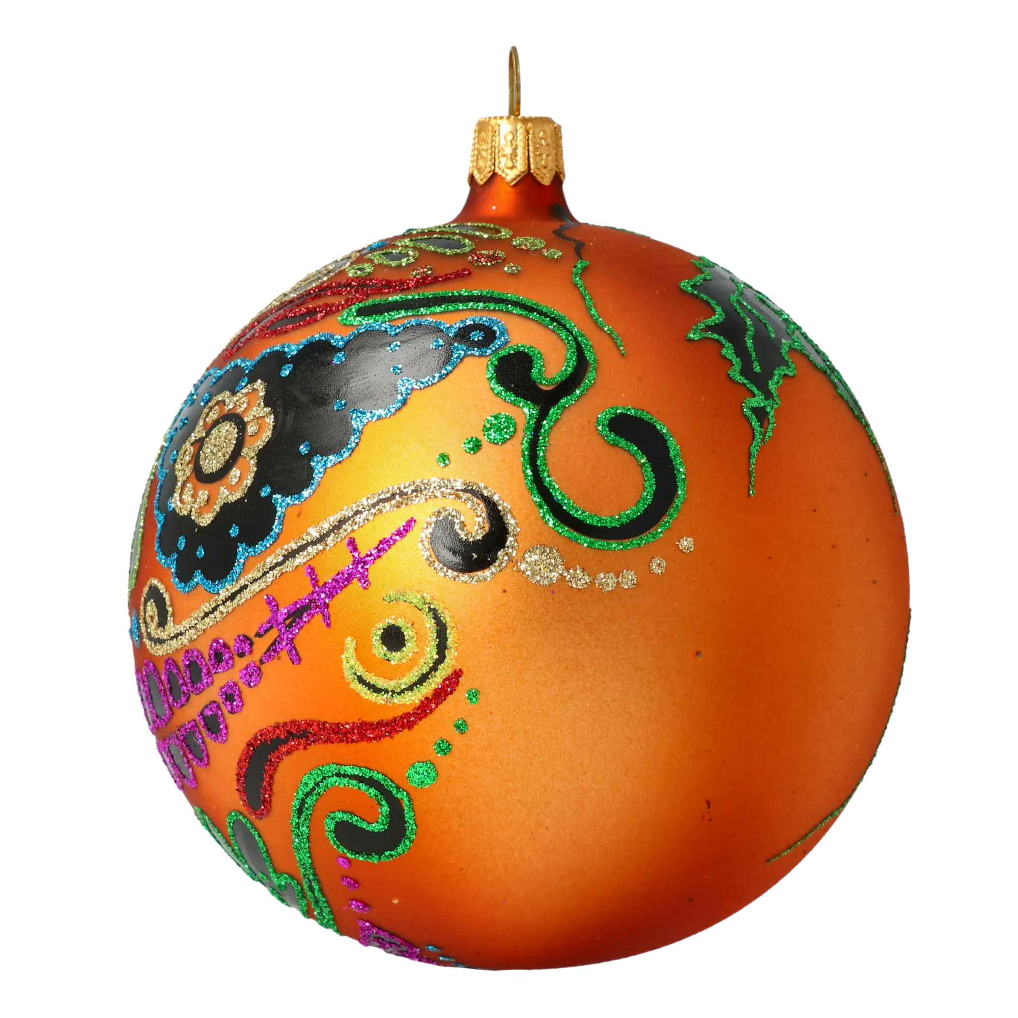 Mexican Calavera Skull. Handmade Glass Christmas ornament. 2020-260