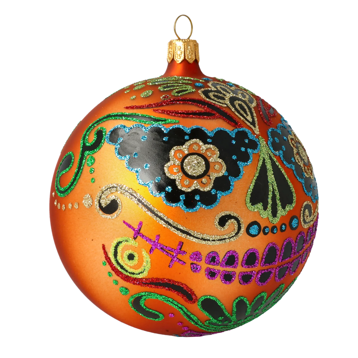 Saffron Ancestral Echo | Hand-Painted Glass Ornament | Blubom 2020-260