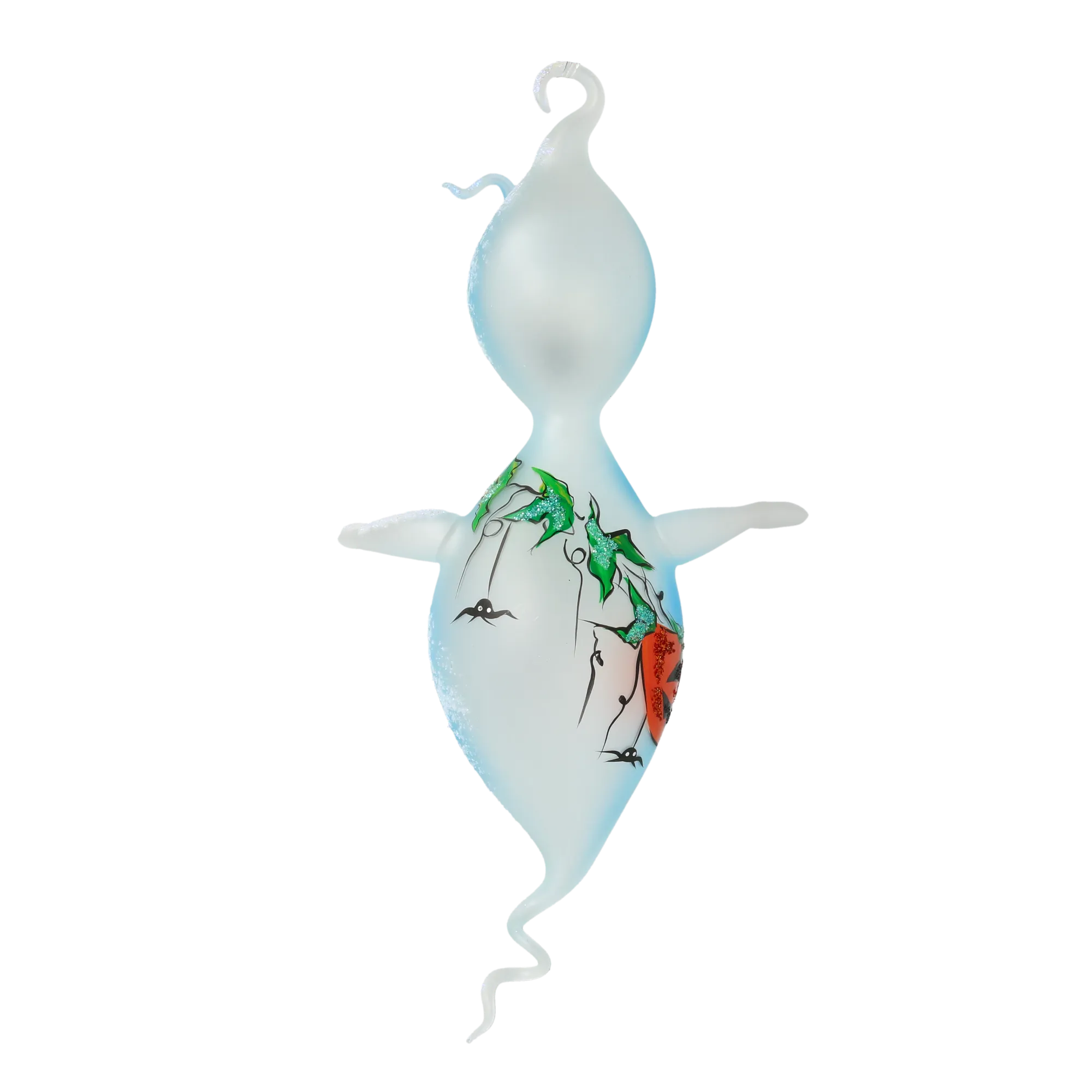 Fairy Tale Halloween Ghost. Handmade Glass Christmas ornament. 2020-263