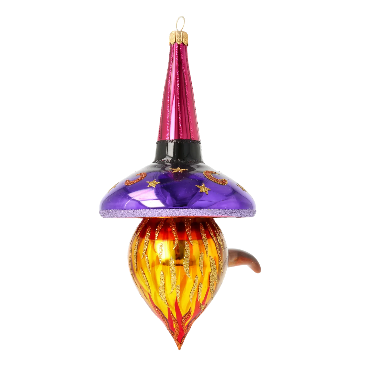Pensive Midnight Seer | Hand-Painted Glass Ornament | Blubom 2020-264