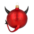 Load image into Gallery viewer, Devil of Hell. Handmade Glass Christmas ornament. 2020-271
