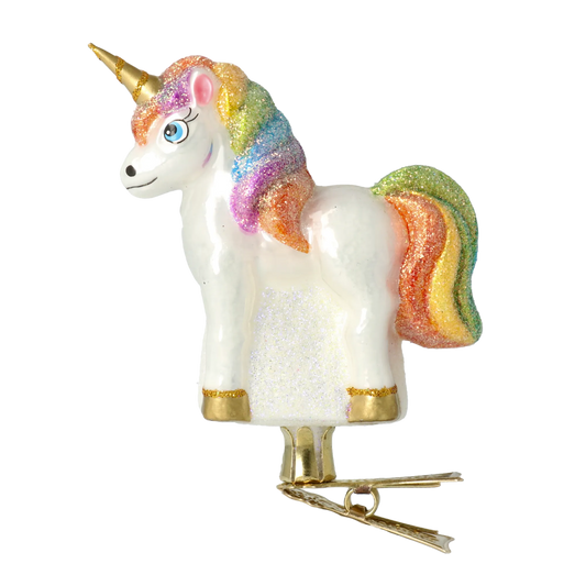 Prismatic Rainbow Unicorn Premium christmas glass ornament 2020-275
