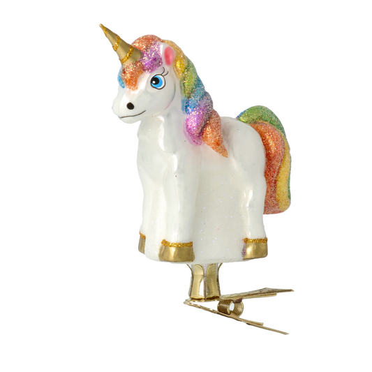Prismatic Rainbow Unicorn Premium christmas glass ornament 2020-275