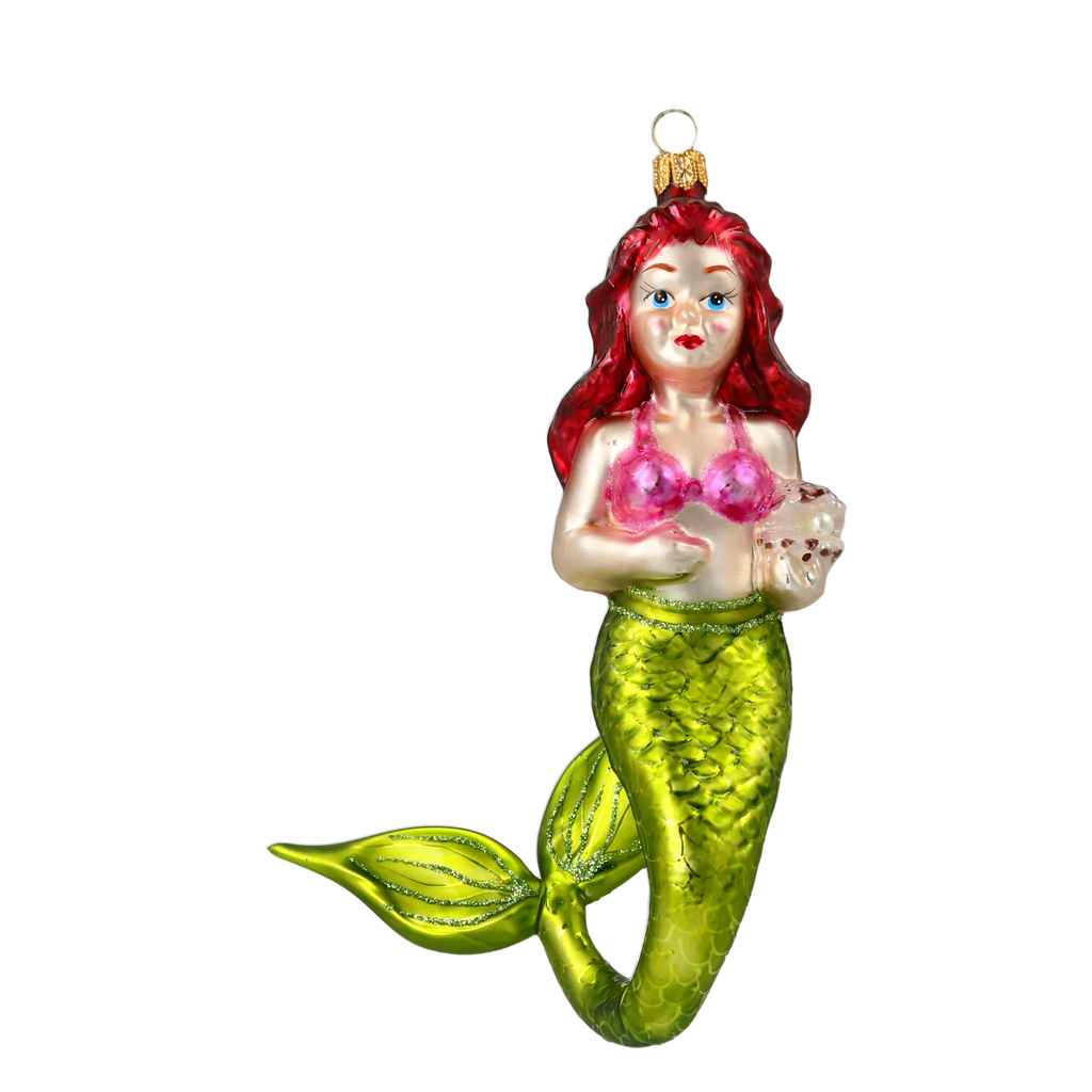 Luminous Pearl Siren | Hand-Painted Glass Ornament | Blubom 2020-277
