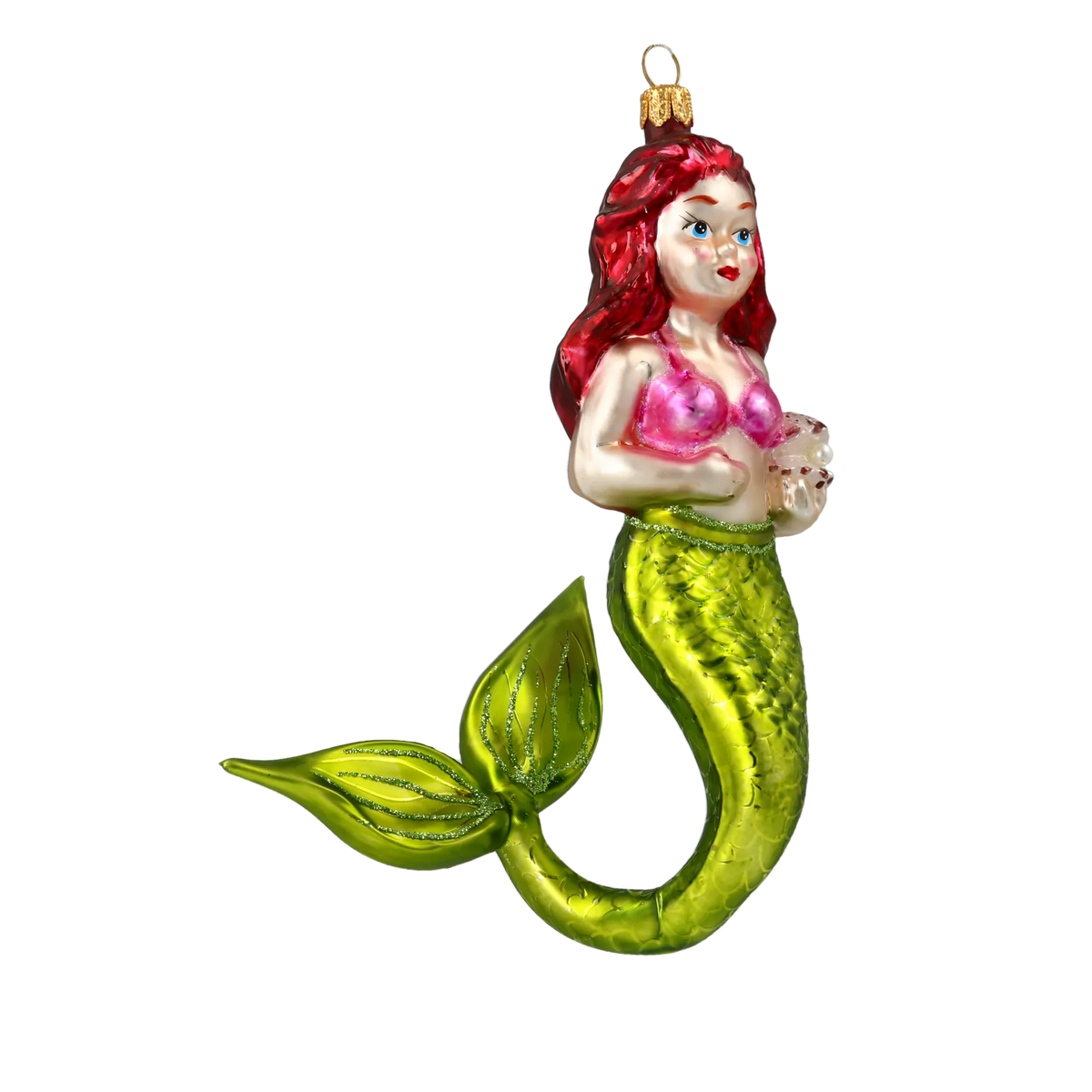 Luminous Pearl Siren | Hand-Painted Glass Ornament | Blubom 2020-277