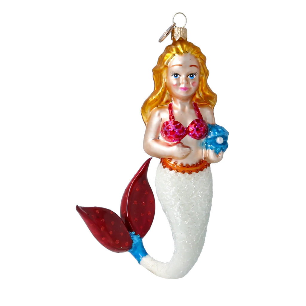 Serene Pearl Nymph | Hand-Painted Glass Ornament | Blubom 2020-282